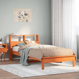 Bookcase Bed without Mattress Wax Brown 100x200 cm Solid Wood Pine 855719