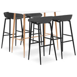 5 Piece Bar Set White and Grey 3057439