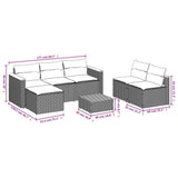 5 Piece Garden Sofa Set with Cushions Beige Poly Rattan Acacia 3213539