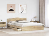 Bed Frame with Drawer Sonoma Oak 140 x 200 cm Engineer Wood 3413000
