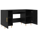 Desk with Shelf Black oak 140 x 50 x 75 cm Engineered wood 879527