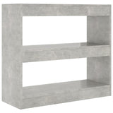 ZNTS Book Cabinet/Room Divider Concrete Grey 80x30x72 cm 811695