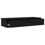 ZNTS Wall Shelf with Drawers Black 100x37.5x19 cm Engineered Wood 859960