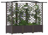 Raised Bed with Trellis and Roof Brown 163 x 40 x 141 cm PP 42032513