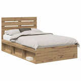 Bed Frame Artisian Oak 120 x 200 cm Solid Pine Wood 3411438