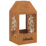 Fire Pit Brown 50 x 50 x 100 cm Weather Steel 858991