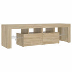 TV Cabinet with LED Lights Sonoma Oak 140x36.5x40 cm 804367
