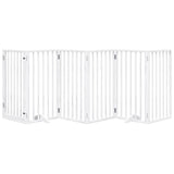 Dog Gate with Door Foldable 6 Panels White 300 cm Poplar Wood 352183