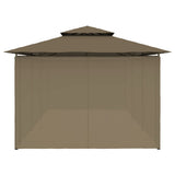 Gazebo with Curtains 600x298x270 cm Taupe 180 g/m 312247