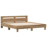 Bed Frame Artisan Oak 203 x 185 x 70 cm Engineered Wood 3385626