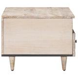 Coffee Table with Drawer White 80 x 54 x 40 cm Solid Mango Wood 4018381