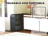 12-Panel Solid Dog Playpen with Doors, for Small Dogs, 60cm High, Black T3398P349747