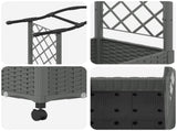 Raised Bed with Trellis and Roof Light Grey 124 x 40 x 129 cm 3423012