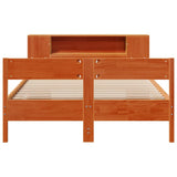 Bookcase Bed without Mattress Wax Brown 140x200cm Solid Wood Pine 3322950