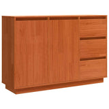 Sideboard Brown Oak 111 x 34 x 75 cm Solid Pine Wood 869877