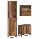 Bathroom Furniture Set with Door 3 pcs Old Wood Engineered Wood 3402438