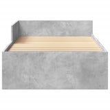 Bed Frame without Mattress Concrete Grey 100x200 cm Engineered Wood 849575