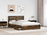 Bed Frame with Drawer Smoked Oak 120 x 190 cm Engineer Wood 3411522