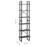 ZNTS Storage Shelf Grey 60x30x210 cm Engineered Wood 806519
