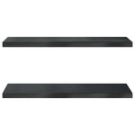 Wall Shelves 2 pcs 100x30x3 cm Black Stainless Steel 30288