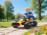 12V Kids Electric Ride On Car with 3 Wheeler, MP3 Player, Horn, 2 Speeds, LED Lights for Boys & T3398P422432