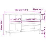 Shoe Cabinet Concrete Grey 102x36x60 cm Engineered Wood 831408