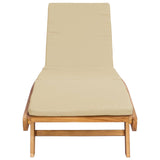 Sun Lounger Brown and Beige Polyester 42032686