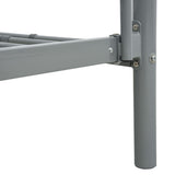 Bunk Bed Grey Powder-Coated Steel Twin and Full Durable 287904