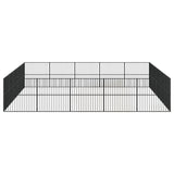 Dog Playpen 20 Panels Black Galvanised Steel 3209556