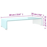 TV Stand/Monitor Riser Glass Green 60x25x11 cm 244143