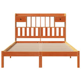 Bookcase Bed without Mattress Wax Brown 150x200 cm King Solid Wood Pine 3321645