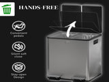 40L Dual Compartment Stainless Steel Bin, with Deodoriser Holders - Silver Tone T3398P344194