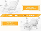 100*65*101cm High Back Belt Waist Pillow Log Color Solid Wood Armrest Backrest Seat Frame Iron Frame 98571853