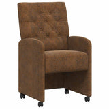 Dining Chairs with Wheels 2 pcs Brown 58 x 67 x 97 cm 42017861