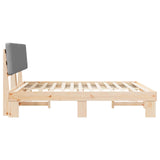 Bed Frame with Upholstered Headboard Light Grey 200 x 200 cm 3398074