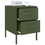 ZNTS Bedside Cabinets 2 pcs Olive Green 36x39x50.5 cm Steel 842931