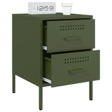 ZNTS Bedside Cabinets 2 pcs Olive Green 36x39x50.5 cm Steel 842931