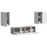 TV Cabinet Set 4 pcs Grey Sonoma Engineered Wood 3409156