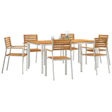 Garden Dining Set 7 pcs Solid Acacia Wood and Stainless Steel 3334778