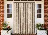 Fly Curtain Dark Brown and Beige 100x220 cm Chenille 377358