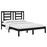 Bed Frame without Mattress Black 140x190 cm Solid Wood Pine 3104332