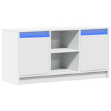 TV Cabinet with LED White 100x34x50 cm Engineered Wood 852187