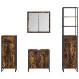 Bathroom Furniture Set with Drawer Smoked Oak Engineered Wood 3403054