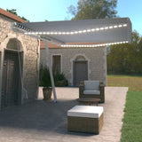 Manual Retractable Awning with LED 500x350 cm Blue and White 3069661