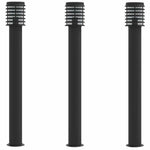 Outdoor Floor Lamps 3pcs Black 110cm Stainless Steel 4006364