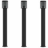 Outdoor Floor Lamps 3pcs Black 110cm Stainless Steel 4006364
