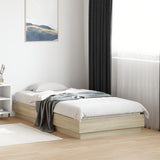 Bed Frame without Mattress Sonoma Oak 75x190 cm Small Single Engineered Wood 839639