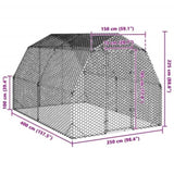 Chicken Run 2.5x4x2.25 m Galvanised Steel 3328516