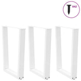 Dining Table Legs V-Shape 3 pcs White 70x cm Steel 4012661