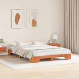 Bed Frame Wax Brown 140 x 200 cm Solid Pine Wood 872862